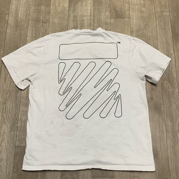 Mens OFF-White‎ Wave Outline Diagram Slim T-Shirt - Picture 1 of 12